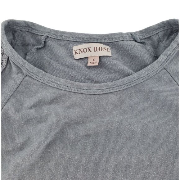 Knox Rose S Sweater Shirt Crochet Boho Cold Shoulder Top Long Sleeve Ombre - Picture 8 of 10